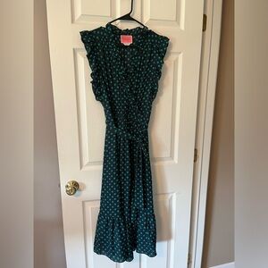 NWOT Kate Spade Dot Dot Dot Ruffle Wrap Dress Snow Pea Size 8